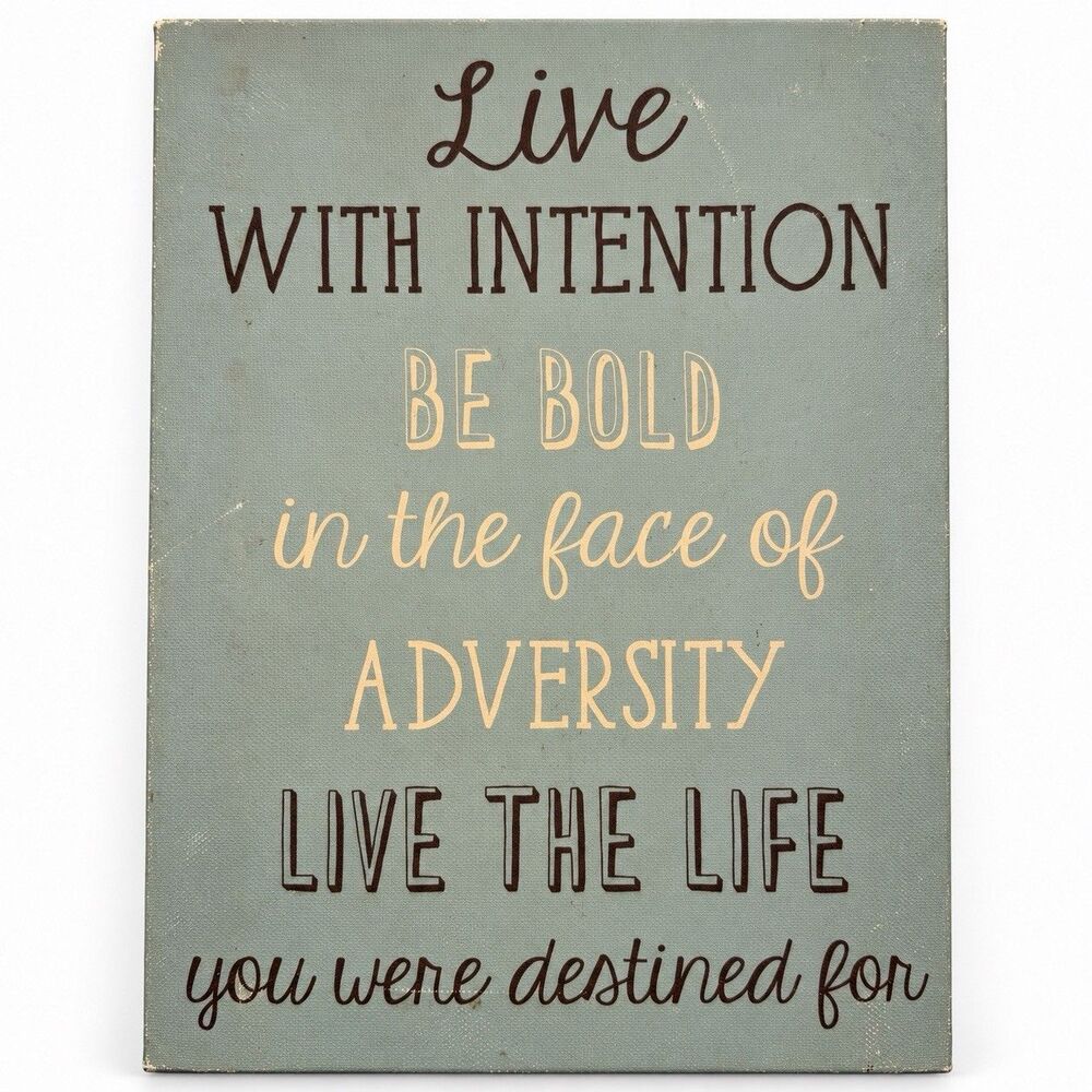 Louise Carey Live With Intention Canvas Wall Art 8.5x6.5 Motivational Quote